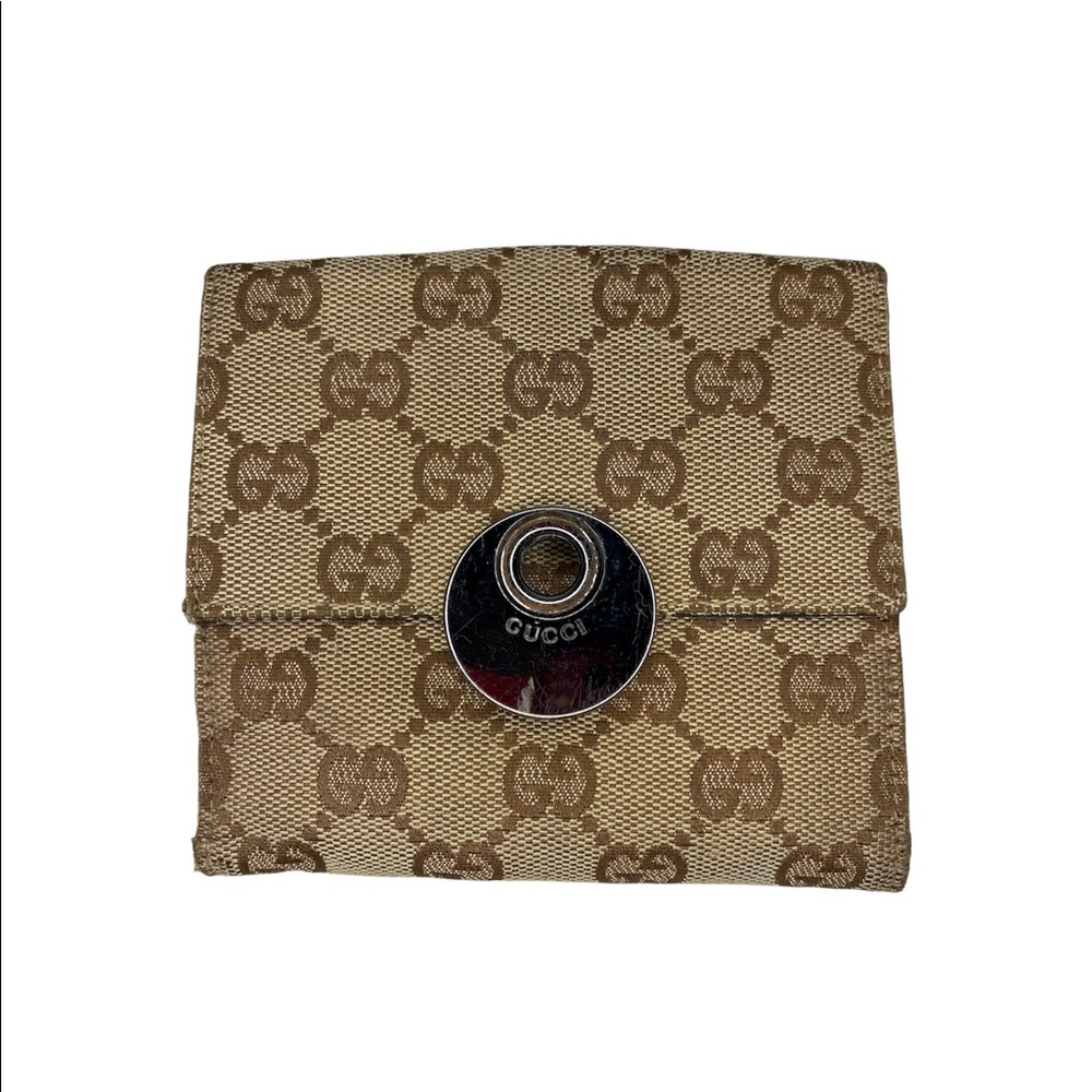 VTG GUCCI Eclipse Canvas French Purse